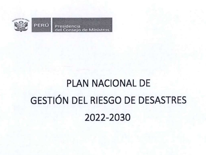 Plan Nacional de Gestión del Riego de Desastres